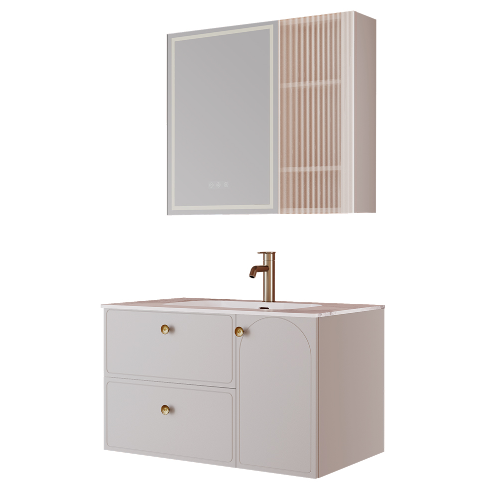 BC6301-090岩板款 生态实木91桃色软件柜