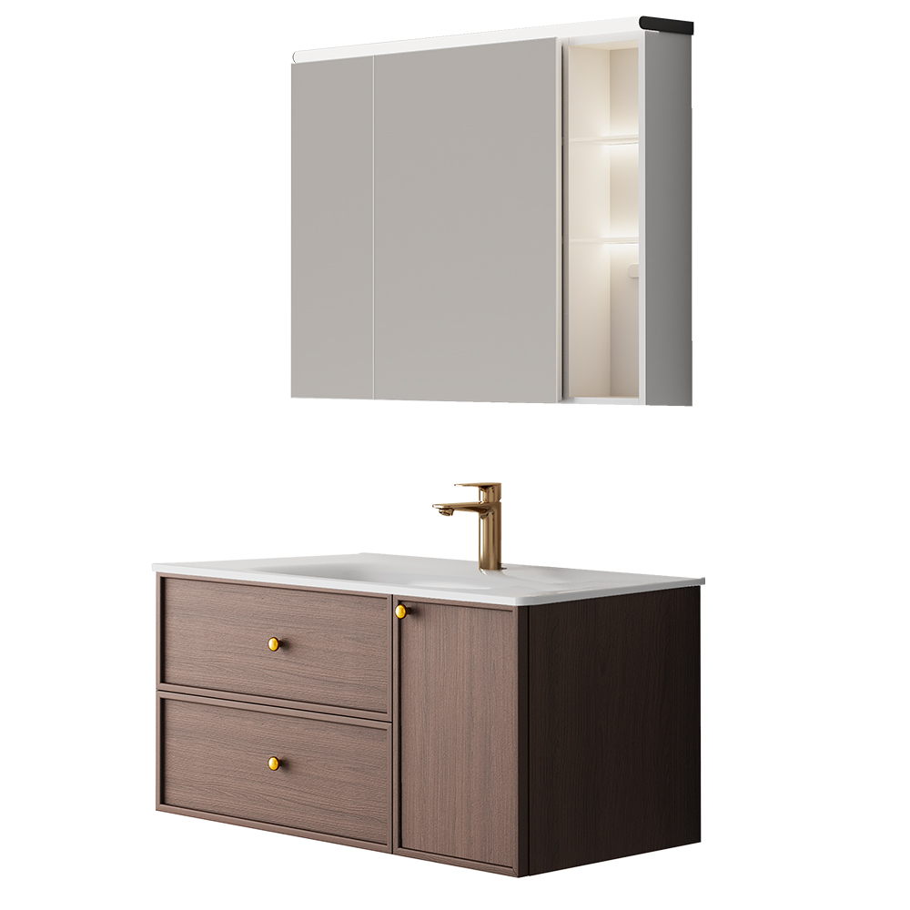 BC6302-100陶瓷盆款 生态实木91桃色软件柜